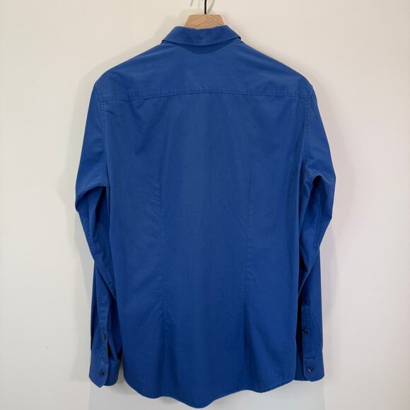 JOOP Button Down Shirt Size 39 Blue Slim Fit 100% Cotton - Picture 12 of 12